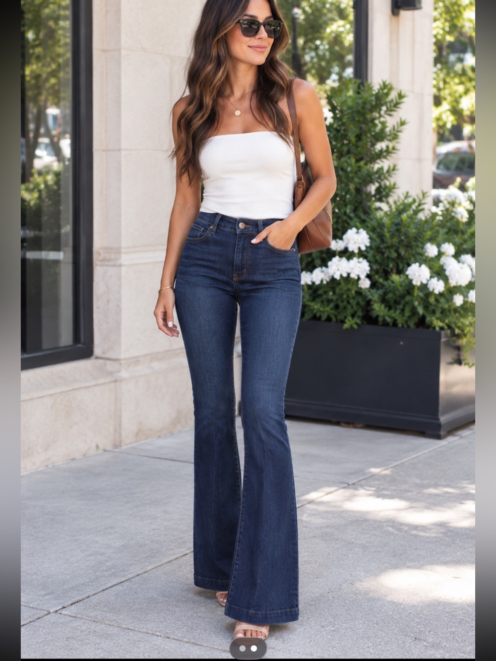 Anthropologie J Brand Medium Wash Love Story Bell Bottom Jeans Size 27